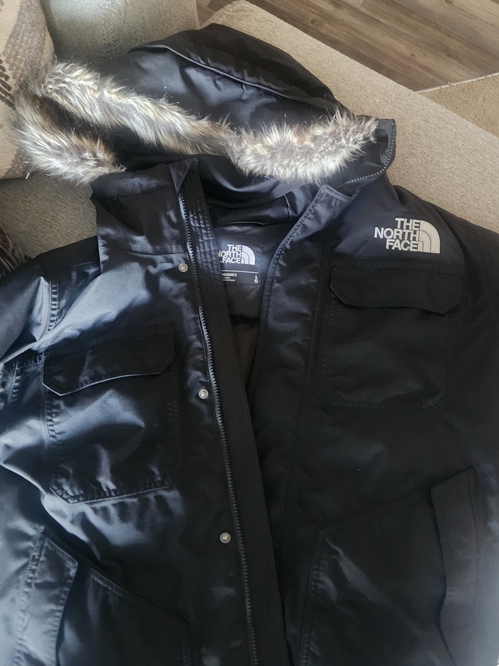 The North Face Black Parka with Faux Fur Hood